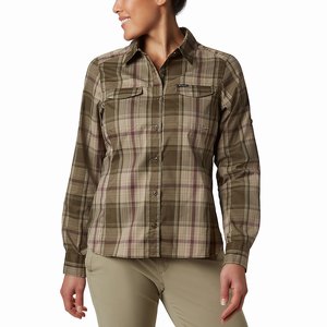 Columbia Silver Ridge™ Lite Plaid Långärmad Tröja Dam Olivgröna/Gröna (LGMTQ7486)